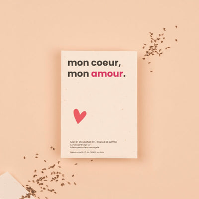 " Mon Cœur Mon Amour " Sachet de graines de Nigelle - La Fabrique à Sachets