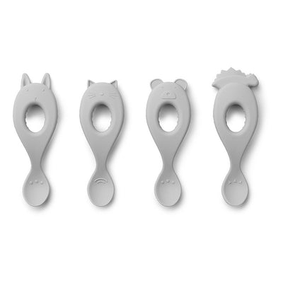 Set de cuillères en silicone - Gris - Liewood