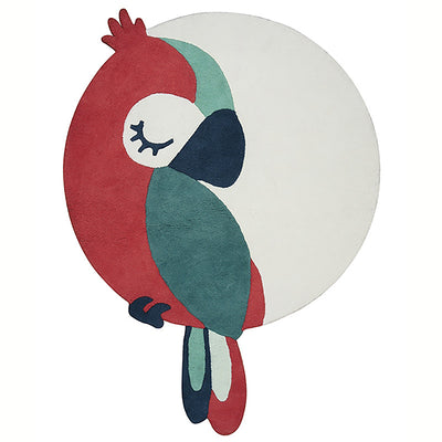 tapis perroquet rouge et vert pour enfant 