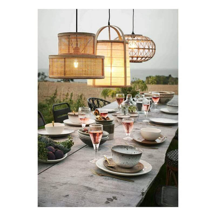 Grande assiette en grès - Beige et marron