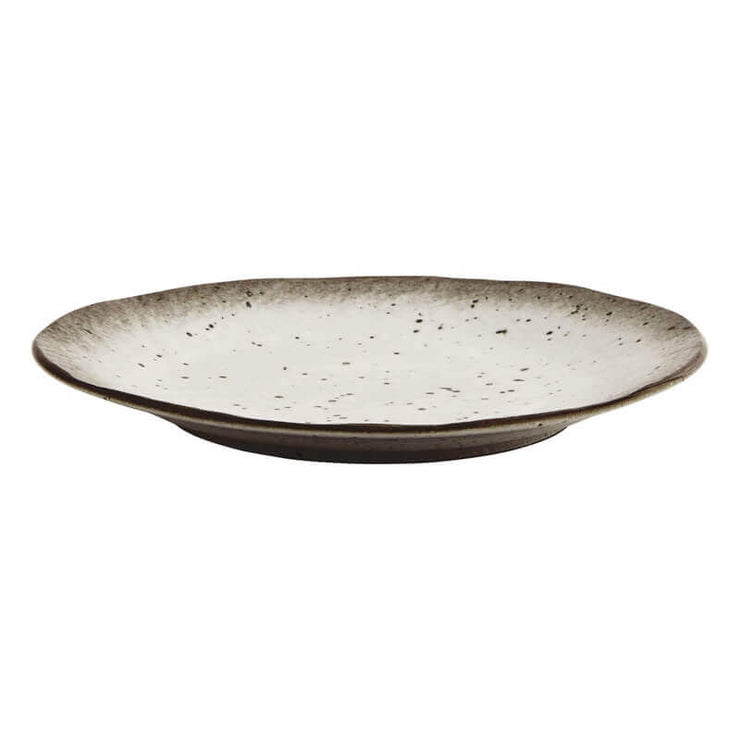 Grande assiette en grès - Beige et marron