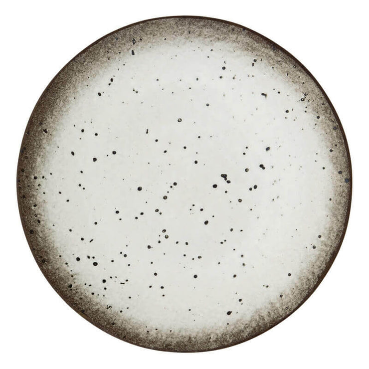 Grande assiette en grès - Beige et marron