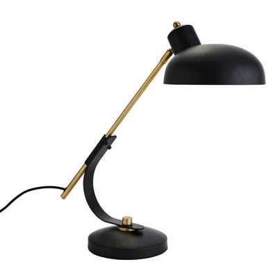 Lampe de bureau en métal noir et doré - Madam Stoltz
