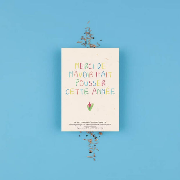 " Merci de M'Avoir Fait Pousser " Sachet de Coquelicot - La Fabrique à Sachets