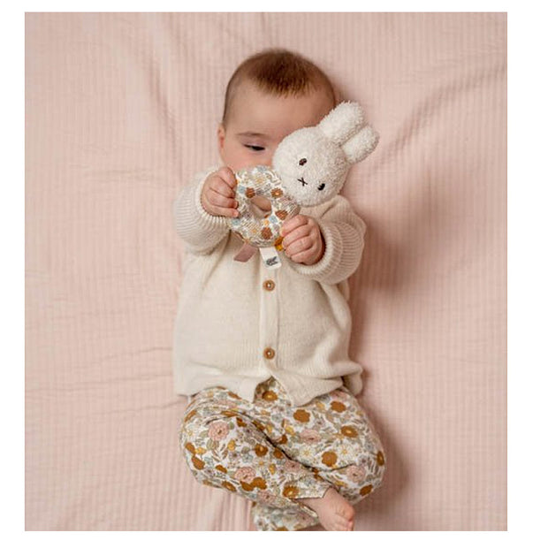 Hochet miffy vintage fleurs - Little Dutch