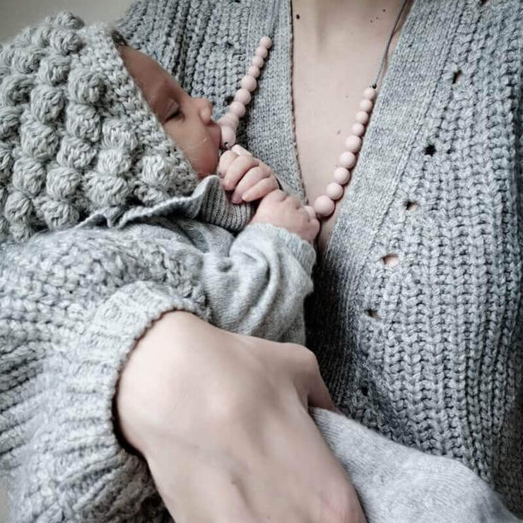 MINTY WENDY - Collier d'allaitement en silicone alimentaire rose - Constance - Idée cadeau