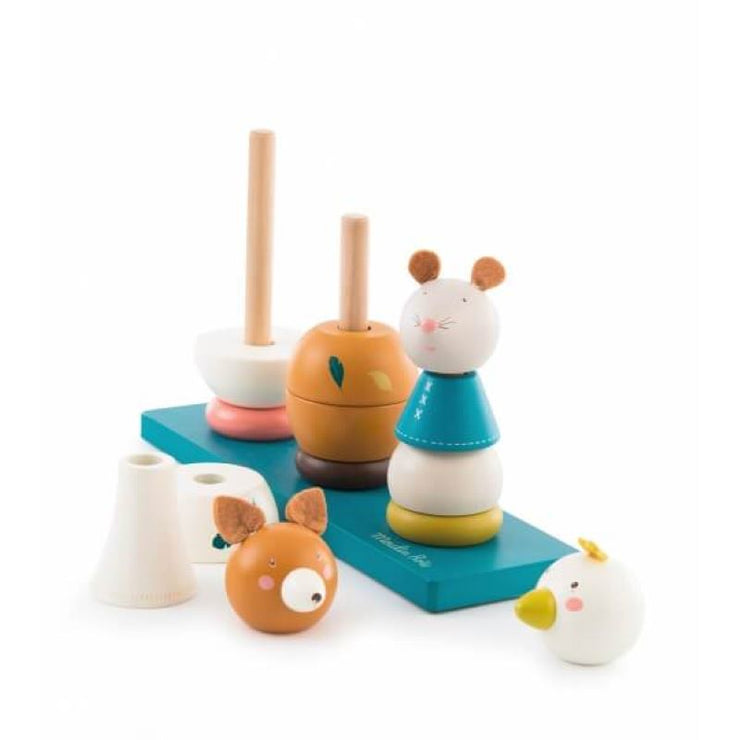 Empilables en bois animaux - le voyage d'Olga MOULIN ROTY
