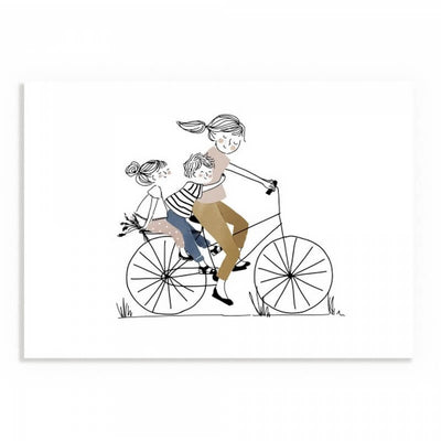 affiche-balade-a-velo-fille-et-garcon-my-lovely-thing