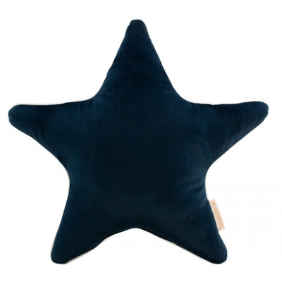 NOBODINOZ - Coussin en velours étoile - Bleu nuit