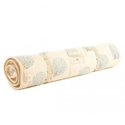 Matelas à langer en coton bio Nomad Blue Gatsby/Cream - Nobodinoz