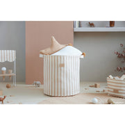 Sac à Jouets Odéon Taupe Stripes Natural - Nobodinoz