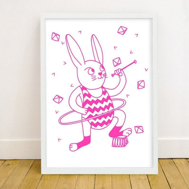 Affiche phosphorescente lapin rose "Bunny" - OMY Design & Play