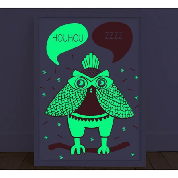 Affiche phosphorescente Loula hibou - Déco enfant OMY
