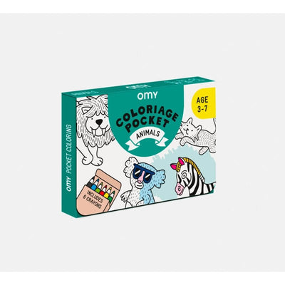 Coloriage pocket Animaux et crayons de couleur- OMY Design&Play
