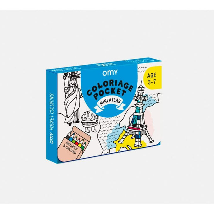 Coloriage pocket Atlas et crayons de couleur - OMY Design&Play