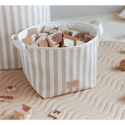 Panier à Jouets Django Taupe Stripes Natural - Nobodinoz