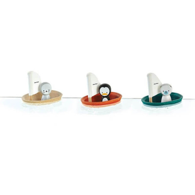Jouet de bain en bois bateau phoque - Plan Toys