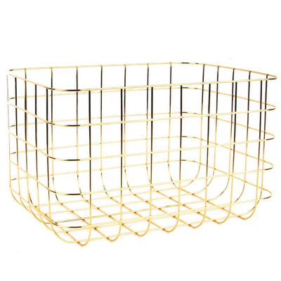 Panier de rangement medium en metal doré - Present Time