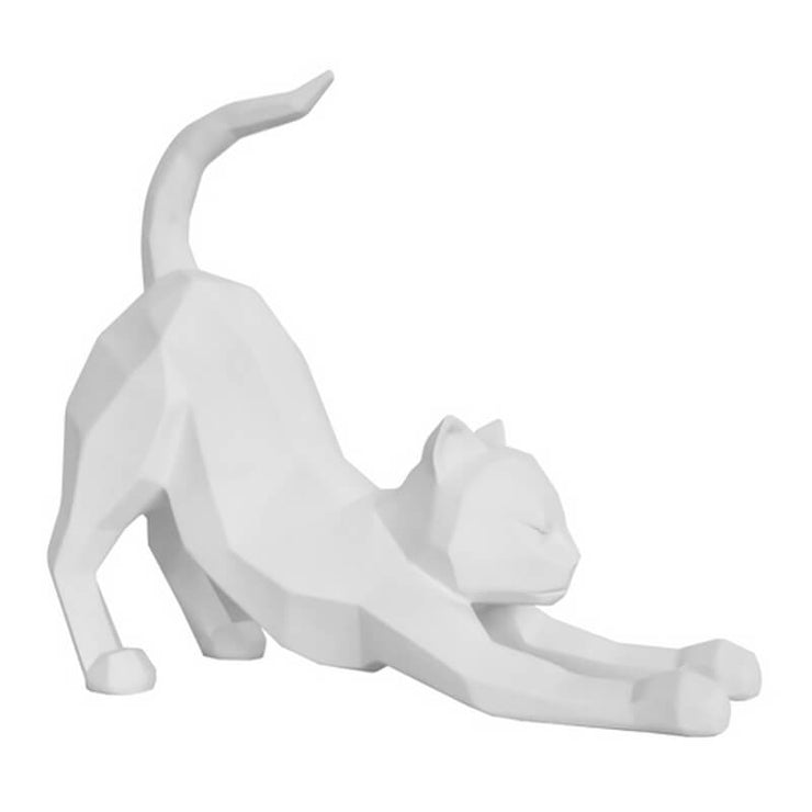 Statue origami - Chat blanc