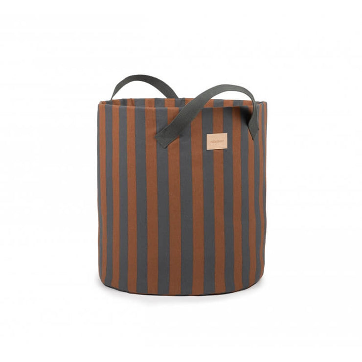 Sac à Jouets Majestic Blue Brown Stripes - Nobodinoz