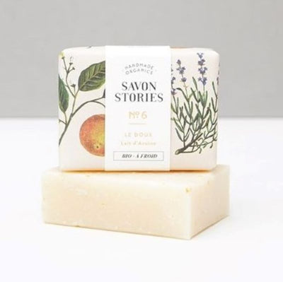 SAVON STORIES - savon solide - le doux n°6 - lait d'avoine