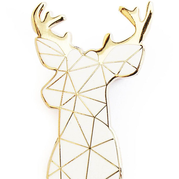 Broche cerf - Blanc